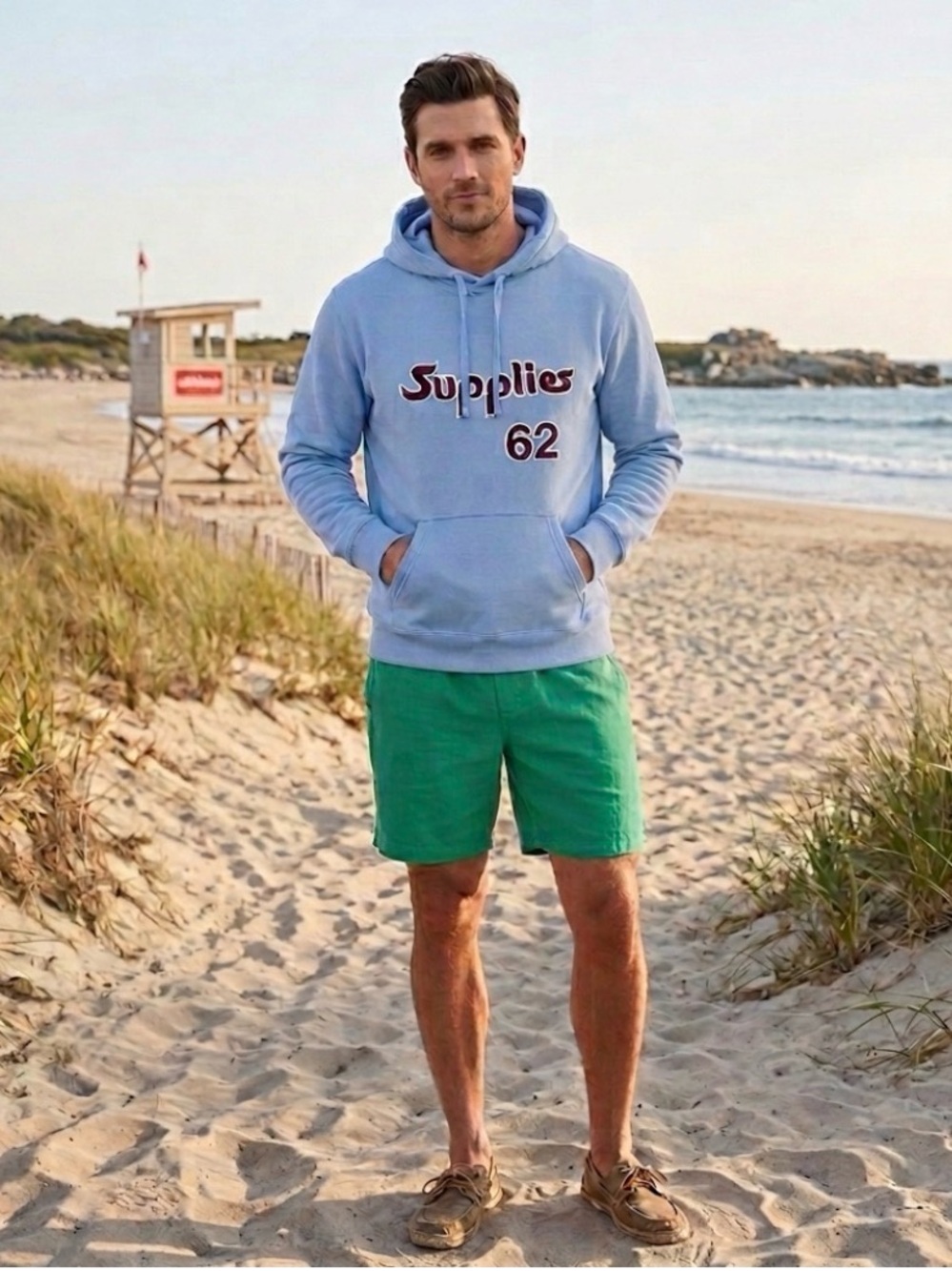 🌊 Surfers Supplies | Blue Maroon Sweatshirt Hoodie | XL